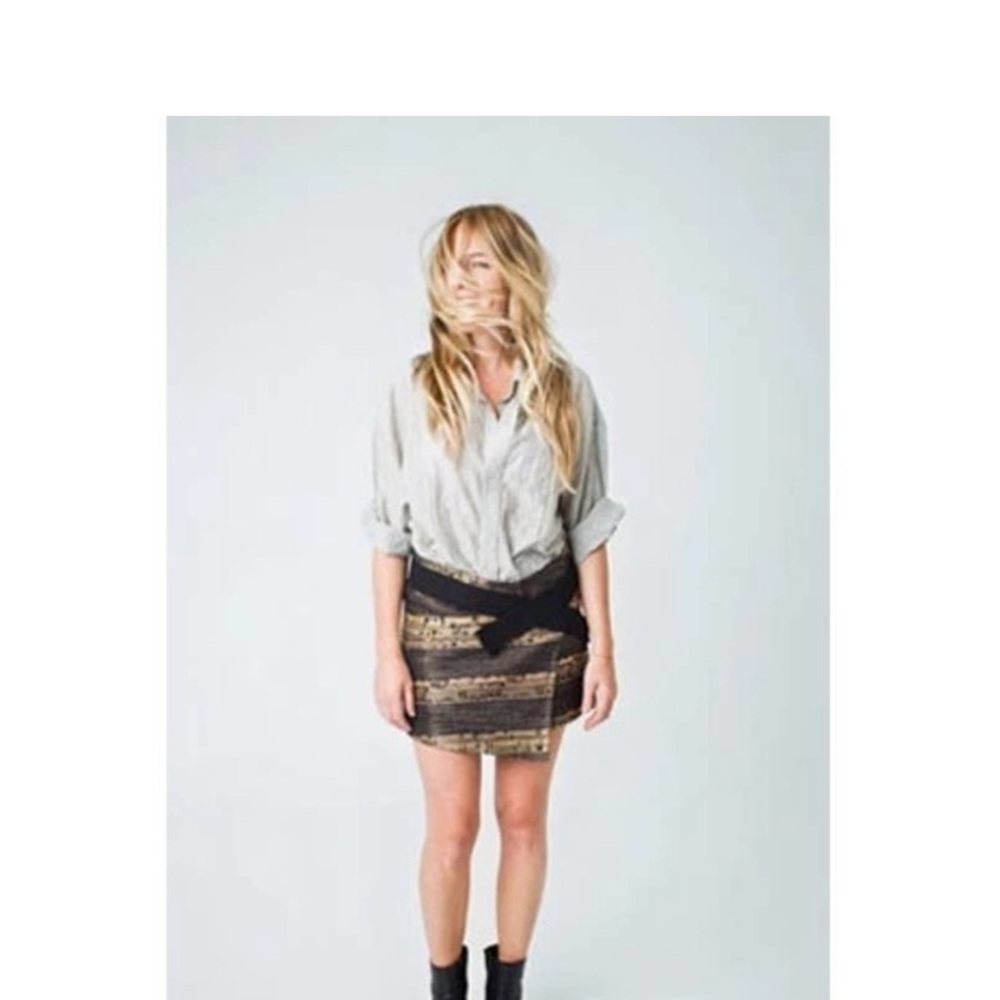 NWT Smythe Metallic Asymmetrical Mini Skirt